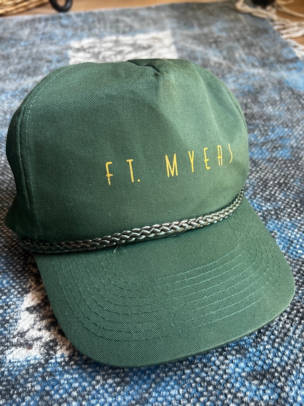 Vintage FT. MYERS Green Rope-Trim Trucker Hat